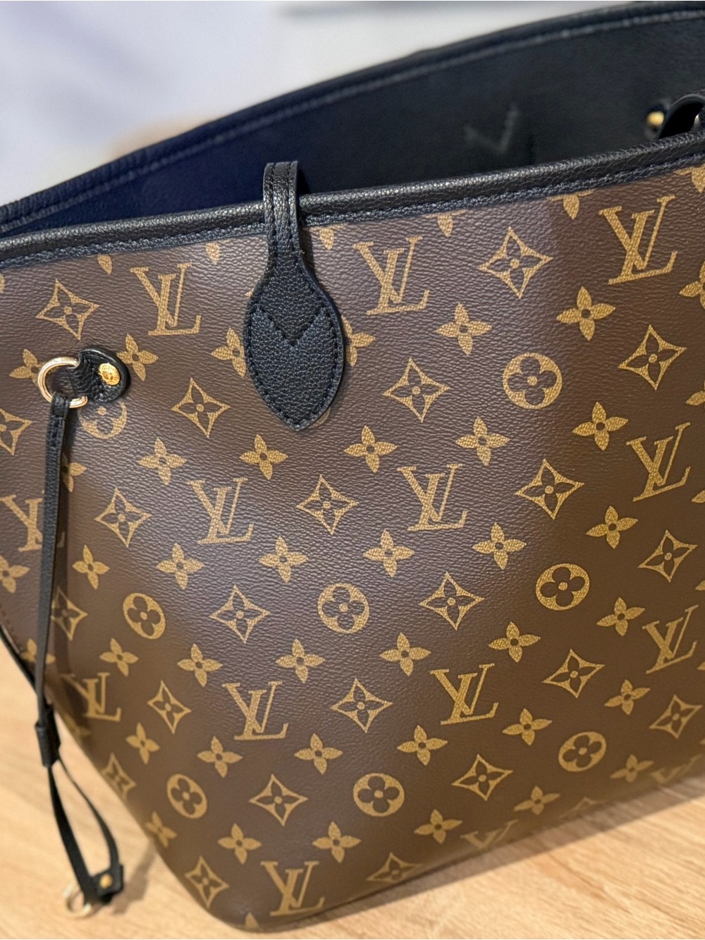 Louis Vuitton Monogram Canvas Tote in Brown with Gold Accents